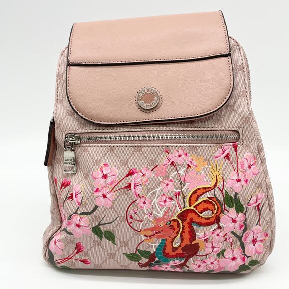 Steve Madden Backpack Pink Dragon Cherry Blossom Kawaii Streetwear Y2K Statement - Picture 1 of 14